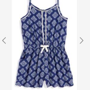 Tucker + Tate:  Big Girls Romper, Size 14, Blue & White